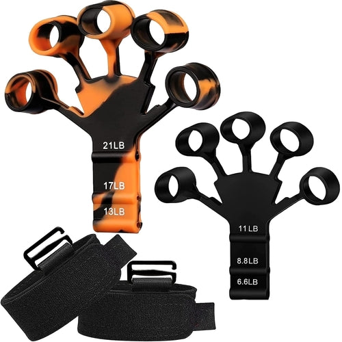 Grip Strength Trainer Finger Strengthener-Hand 6 Level Black/Orange